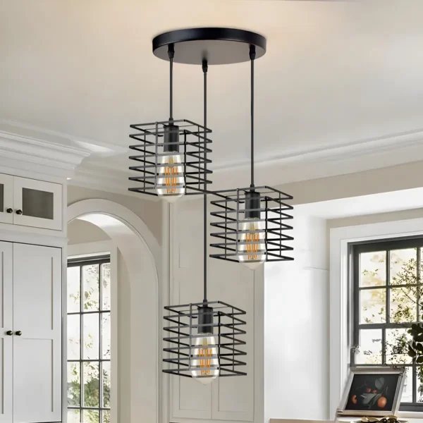 Lámpara De Colgar De 3 Luces Estilo Moderno