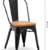 Pack X5 Silla Metálica De Madera