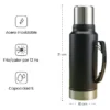 Termo Acero Inoxidable Liso 1L Con Asa Negro