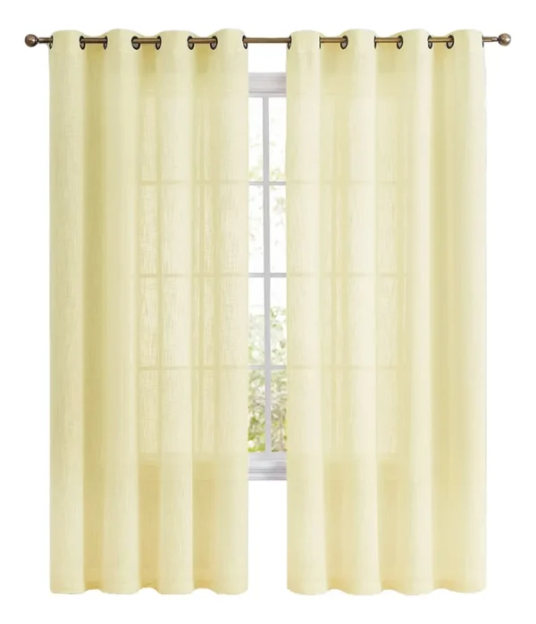 Cortina Casatua Velo Lino Color Amarilla Medidas 220 cm alto x 140 cm ancho