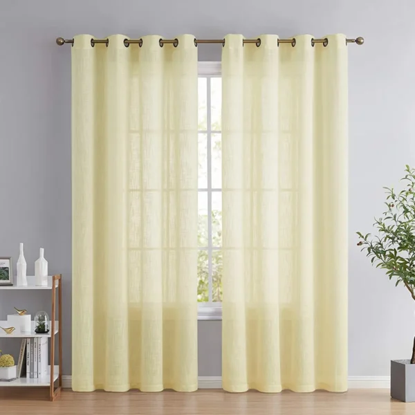 Cortina Casatua Velo Lino Color Amarilla Medidas 220 cm alto x 140 cm ancho