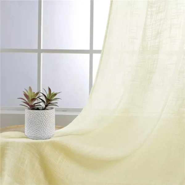 Cortina Casatua Velo Lino Color Amarilla Medidas 220 cm alto x 140 cm ancho