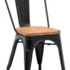 Pack X5 Silla Metálica De Madera