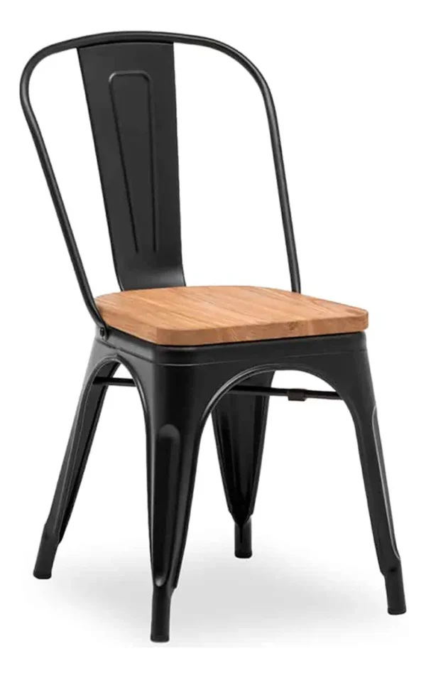 Pack X5 Silla Metálica De Madera