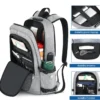 Mochila Para Notebook Carry Impermeable Antirrobo Usb Gris