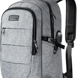 Mochila Para Notebook Carry Impermeable Antirrobo Usb Gris