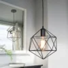 Lámpara Colgante Estilo Diamante Jaula De Metal