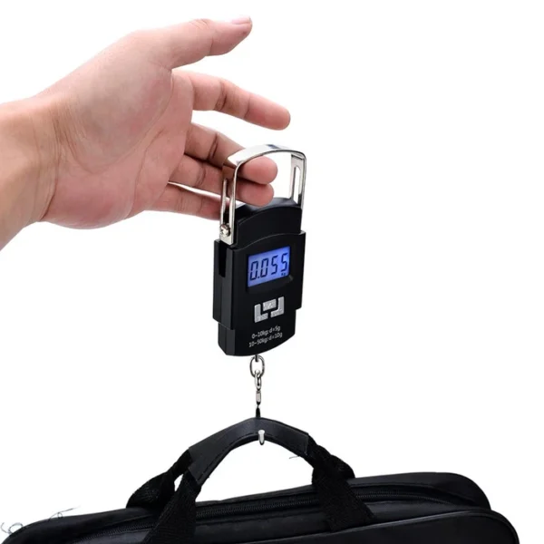 Balanza Portátil Digital Ideal Equipaje Capacidad 50kg y Pantalla LCD