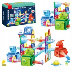 Juego Bloques Magneticos Dinosaurios C/luz 123pcs