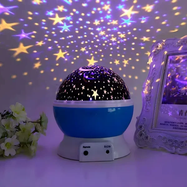 Lámpara Veladora Proyector de Estrellas con 4 Modos de Luz y Movimiento