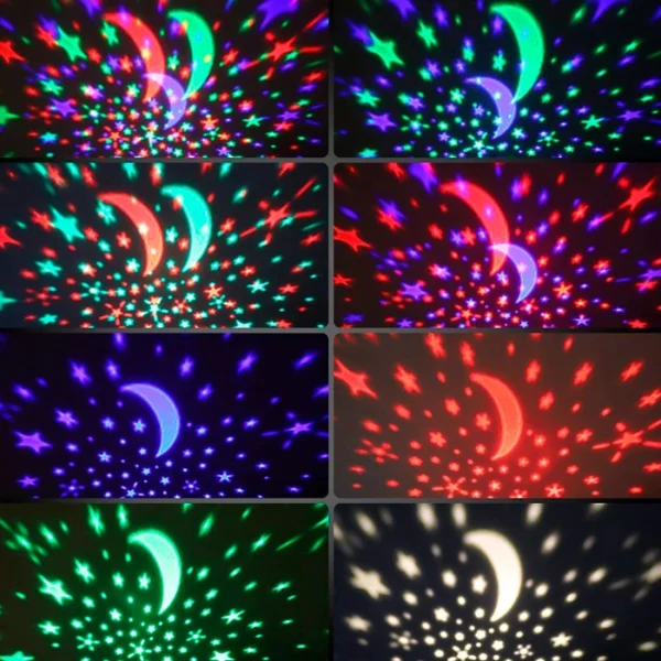 Lámpara Veladora Proyector de Estrellas con 4 Modos de Luz y Movimiento