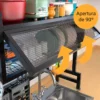 Escurridor de Vajilla Rack Organizador con 2 Estantes y Puerta de Acrílico