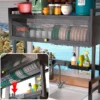 Escurridor de Vajilla Rack Organizador con 2 Estantes y Puerta de Acrílico