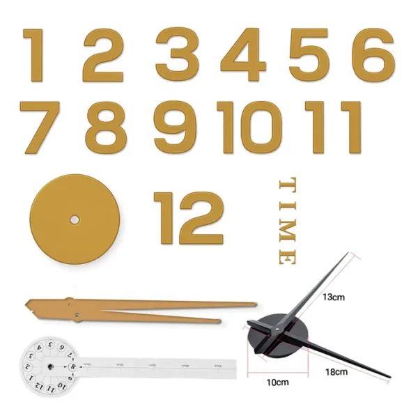 Reloj de Pared Adhesivo con Efecto 3D