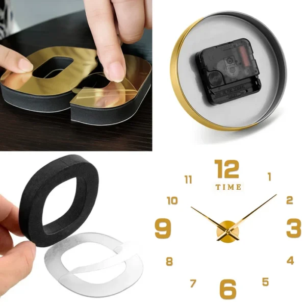 Reloj de Pared Adhesivo con Efecto 3D