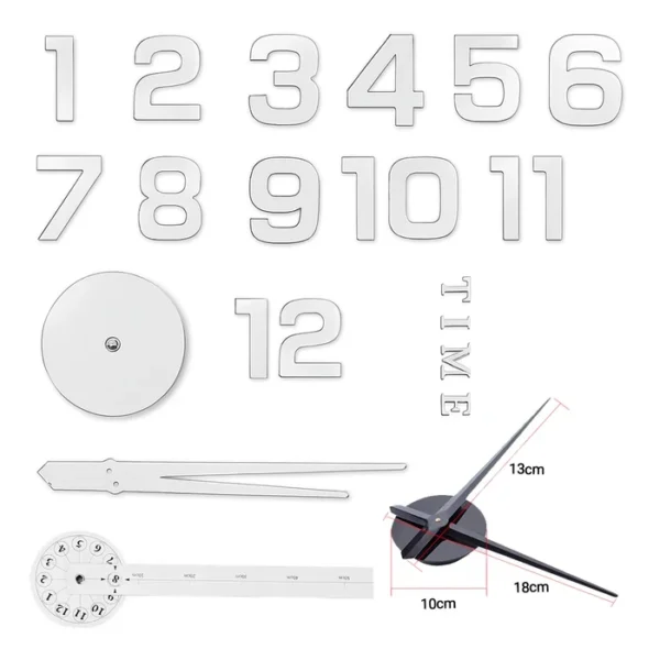 Reloj de Pared Adhesivo con Efecto 3D