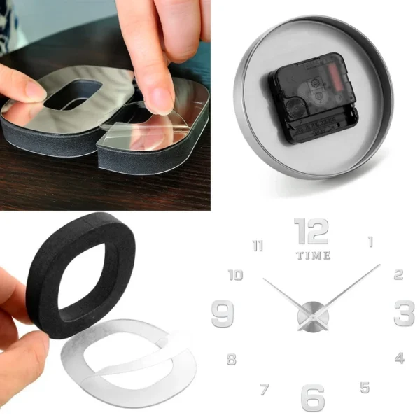 Reloj de Pared Adhesivo con Efecto 3D
