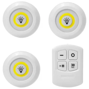 Set de 3 Luces Multiuso a Pilas Faros LED con Control Remoto