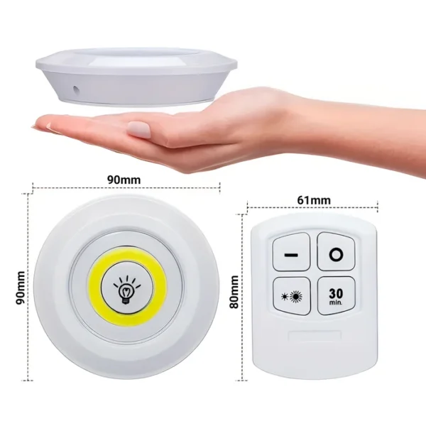 Set de 3 Luces Multiuso a Pilas Faros LED con Control Remoto