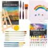 Set Arte 40pcs Caballete Bastidor Pinceles Pinturas