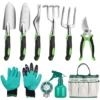 Set X10 Herramientas Inox Jardín Pala Rastrillo Podar