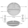 Set X10p Plato Comer Bebe Silicona+ Cubierto Vaso