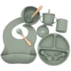 Set X10p Plato Comer Bebe Silicona+ Cubierto Vaso