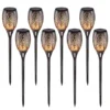 Set x8 Antorcha Led Lámpara Solar Efecto Llama Estaca