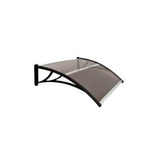Alero Policarbonato Transparente Y Soporte Negro 1.0 X 0.8 M - Bronce