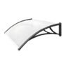 Alero Policarbonato Transparente Y Soporte Negro 1.2 X 1.0 M - Blanco