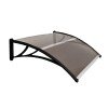 Alero Policarbonato Transparente Y Soporte Negro 1.2 X 1.0 M - Blanco