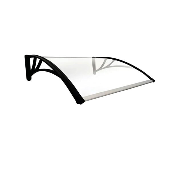 Alero Policarbonato Transparente Y Soporte Negro 1.5 x 1.0 m