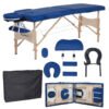 Cama Camilla Masajes Portatil Plegable 2 Secciones - Azul