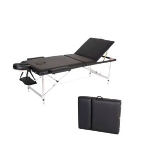 Camilla Portátil 3 Cuerpos Profesional Lumax de Aluminio 185x60cm - Negro