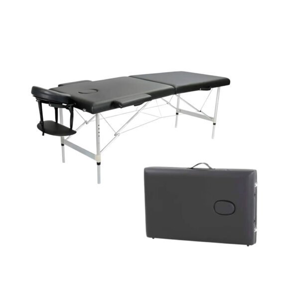 Camilla Portátil Profesional Lumax de Aluminio 185x60cm - Negra