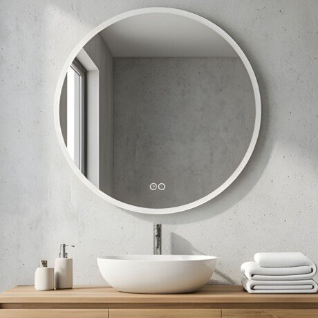 espejo-lumax-doddy-marco-redondo-con-desempanador-y-luz-90cm-blanco.jpg Espejo de pie o pared Glamour Lumax 160x50 cm living dormitorio - Blanco
