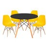 juego-de-comedor-con-mesa-circular-de-80cm-4-sillas-eames-amarillo-negro.jpg Juego de comedor Con Mesa Circular de 80cm + 4 Sillas Eames - Blanco/Blanco
