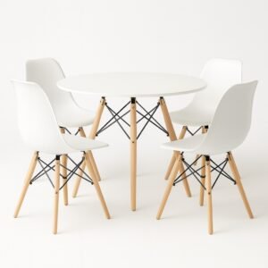 juego-de-comedor-con-mesa-circular-de-80cm-4-sillas-eames-blanco-blanco.jpg Juego de comedor Con Mesa Circular de 80cm + 4 Sillas Eames - Blanco/Blanco