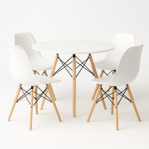 juego-de-comedor-con-mesa-circular-de-80cm-4-sillas-eames-blanco-blanco.jpg Juego de comedor Con Mesa Circular de 80cm + 4 Sillas Eames - Blanco/Blanco