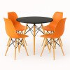 juego-de-comedor-con-mesa-circular-de-80cm-4-sillas-eames-naranja-negro.jpg Juego de comedor Con Mesa Circular de 80cm + 4 Sillas Eames - Blanco/Blanco