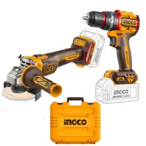 Kit Ingco A Bateria 20v Amoladora + Taladro + Valija