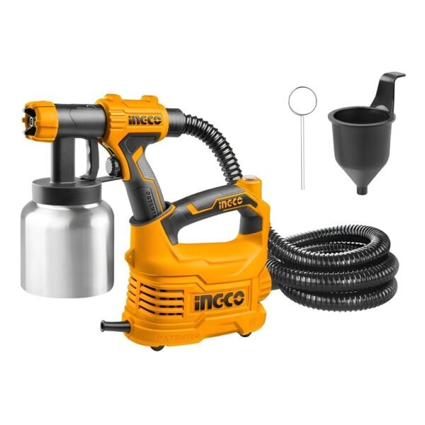 Pistola para pintar eléctrica Ingco 500W recipiente aluminio 800ml - Amarillo