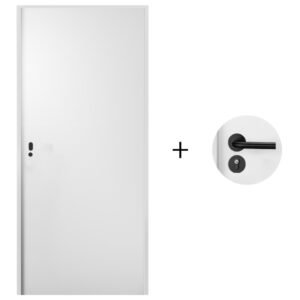 puerta-desarmada-interior-en-mdf-con-marco-y-cerradura-lumax-blanca-lisa-herraje-negro.jpg Puerta Desarmada Interior en MDF con Marco y Cerradura Lumax - Blanca lisa Herraje Negro