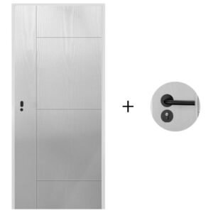 puerta-desarmada-interior-en-mdf-con-marco-y-cerradura-lumax-blanca-tramada-diseno-ankara-herraje-negro.jpg Puerta Desarmada Interior en MDF con Marco y Cerradura Lumax - Blanca tramada Diseño Ankara Herraje Negro