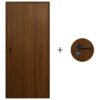 Puerta Desarmada Interior en MDF con Marco y Cerradura Lumax - Marrón Oscuro Lisa Herraje Negro